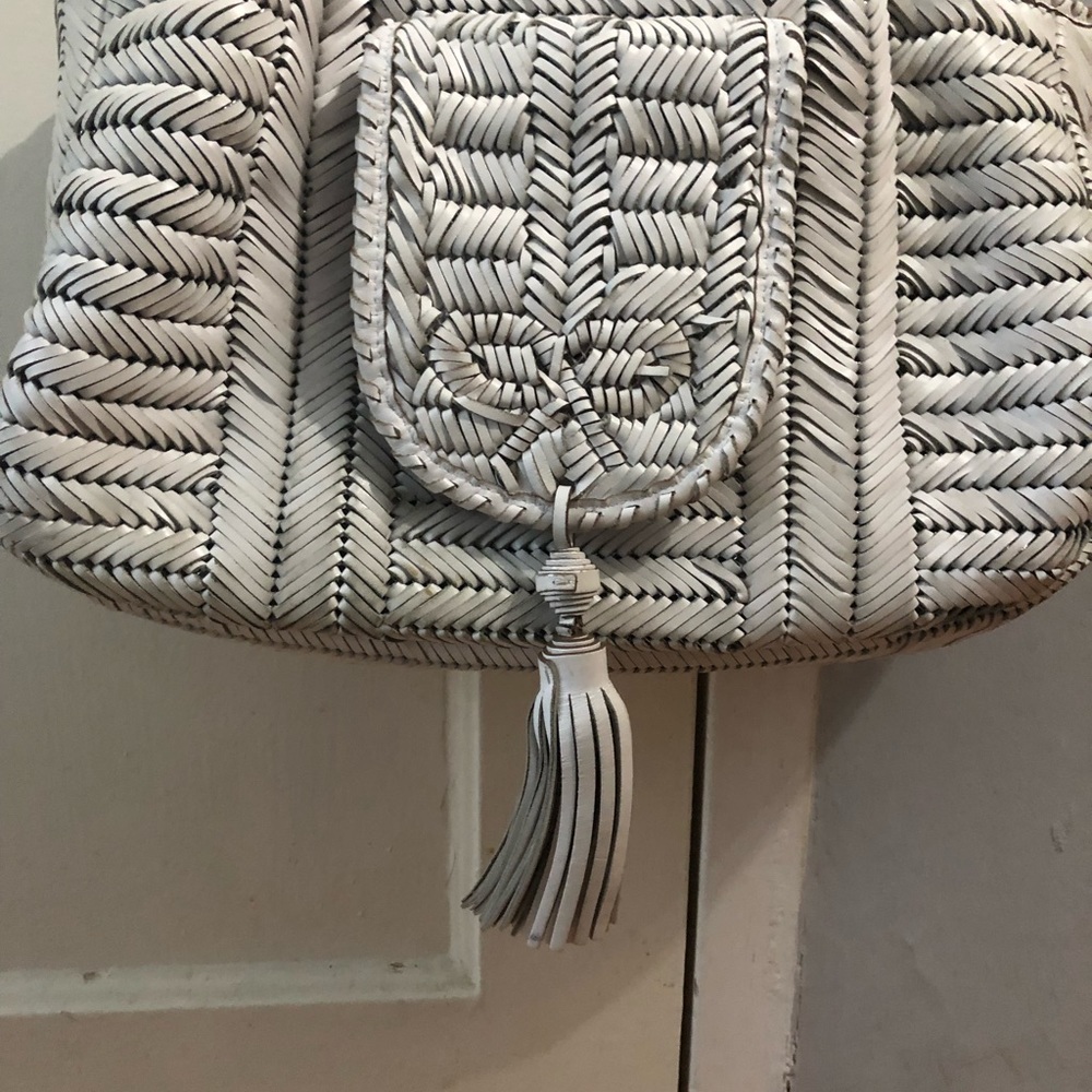 Anya Hindmarch London Woven Leather Neeson Tassel Tote Handbag - Picture 12 of 12